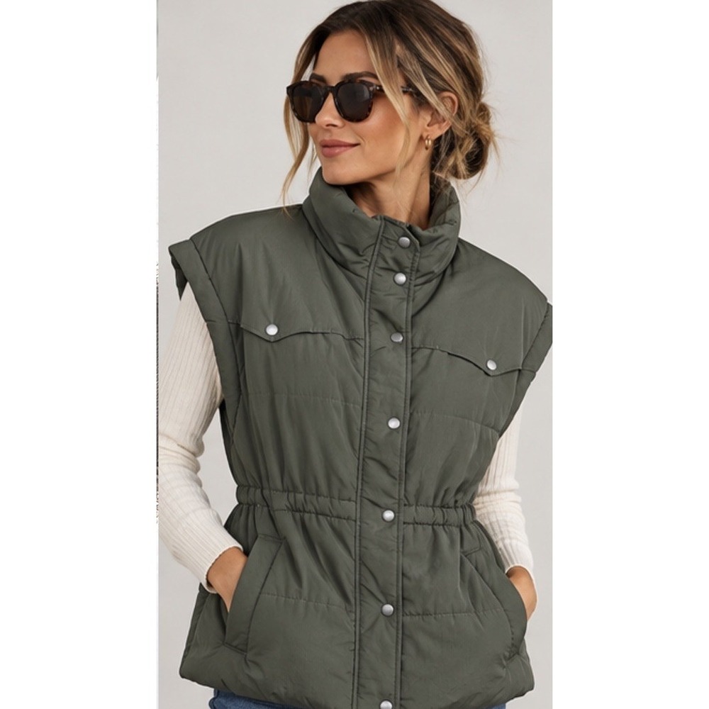 Ariat Carolina Insulated Vest Women's M Olive Green Western Equestrian Utility